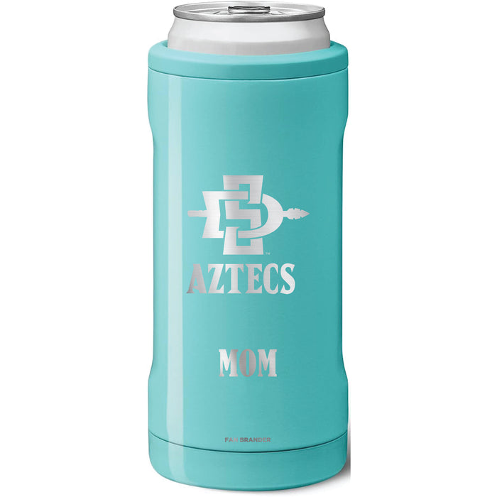 BruMate Slim Insulated Can Cooler with San Diego State Aztecs Mom Primary Logo