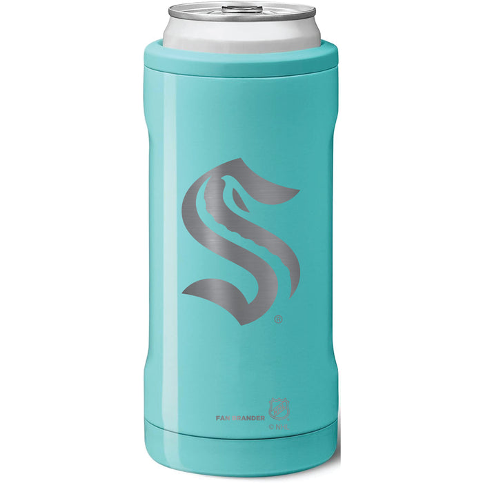 BruMate Slim Insulated Can Cooler with Seattle Kraken Primary Logo