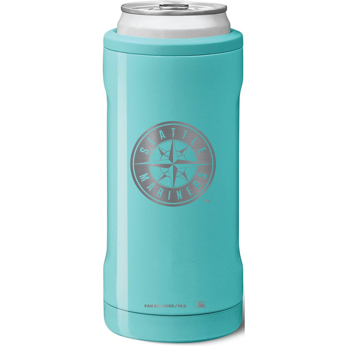 BruMate Slim Insulated Can Cooler with Seattle Mariners Primary Logo