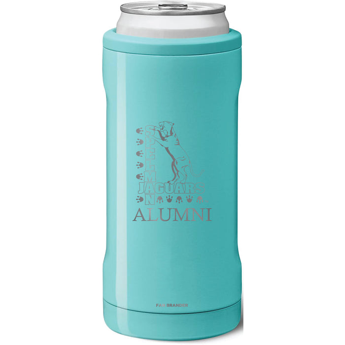 BruMate Slim Insulated Can Cooler with Spelman College Jaguars Alumni Primary Logo