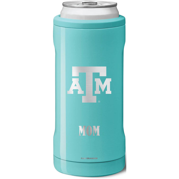 BruMate Slim Insulated Can Cooler with Texas A&M Aggies Mom Primary Logo