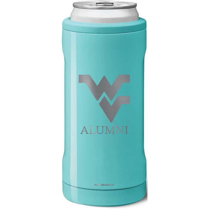 BruMate Slim Insulated Can Cooler with West Virginia Mountaineers Alumni Primary Logo