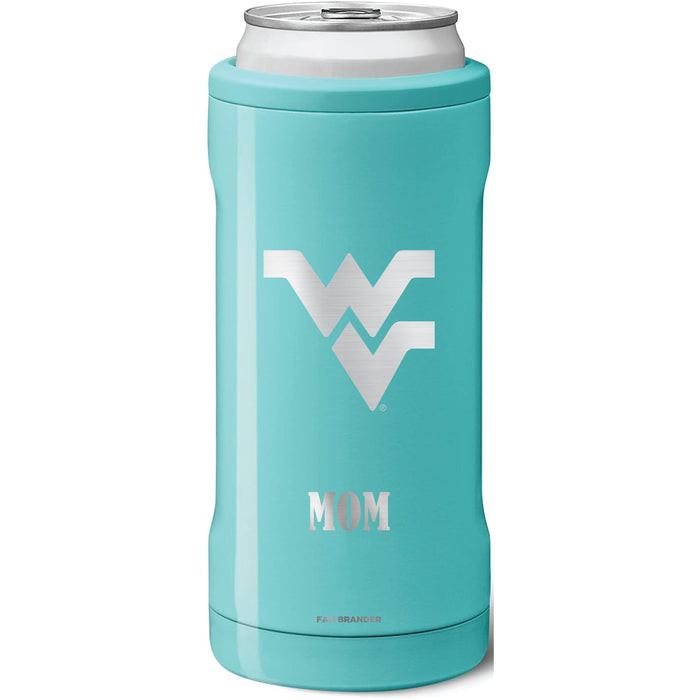 BruMate Slim Insulated Can Cooler with West Virginia Mountaineers Mom Primary Logo