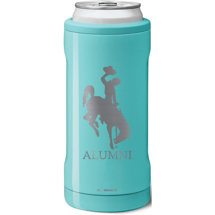 BruMate Slim Insulated Can Cooler with Wyoming Cowboys Alumni Primary Logo