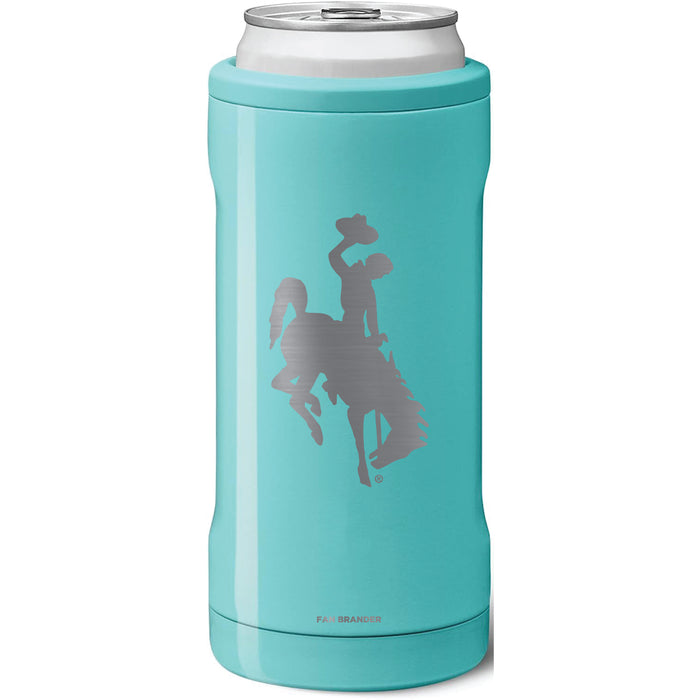 BruMate Slim Insulated Can Cooler with Wyoming Cowboys Primary Logo