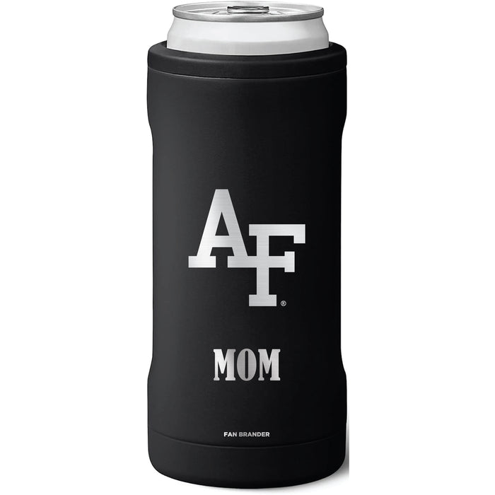 BruMate Slim Insulated Can Cooler with Airforce Falcons Mom Primary Logo