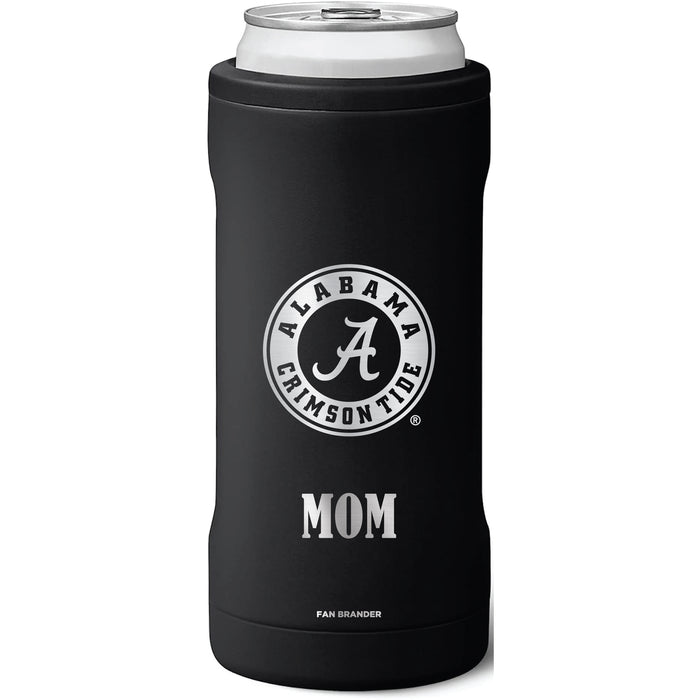 BruMate Slim Insulated Can Cooler with Alabama Crimson Tide Mom Primary Logo