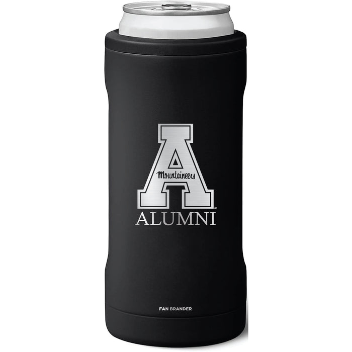 BruMate Slim Insulated Can Cooler with Appalachian State Mountaineers Alumni Primary Logo