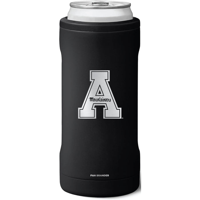 BruMate Slim Insulated Can Cooler with Appalachian State Mountaineers Primary Logo