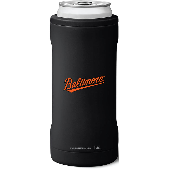 BruMate Slim Insulated Can Cooler with Baltimore Orioles Wordmark Logo