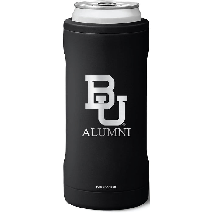 BruMate Slim Insulated Can Cooler with Baylor Bears Alumni Primary Logo