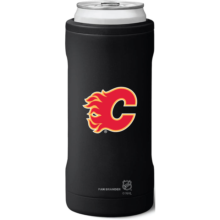 BruMate Slim Insulated Can Cooler with Calgary Flames Primary Logo