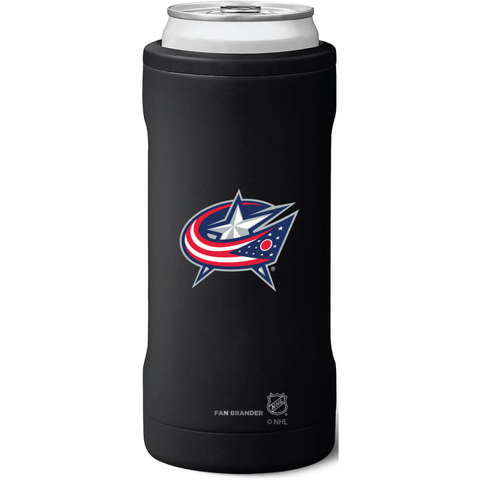 BruMate Slim Insulated Can Cooler with Columbus Blue Jackets Primary Logo