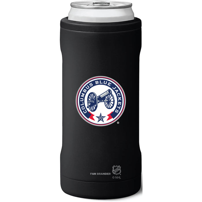 BruMate Slim Insulated Can Cooler with Columbus Blue Jackets Secondary Logo