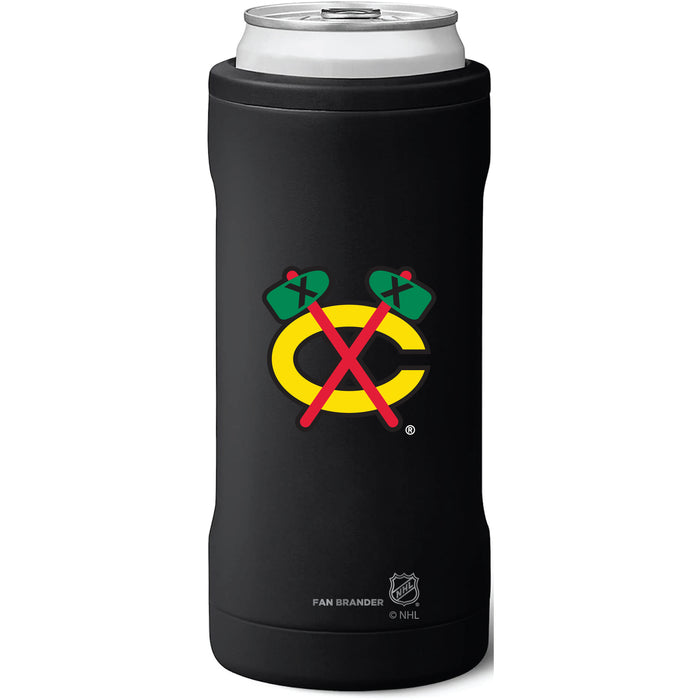 BruMate Slim Insulated Can Cooler with Chicago Blackhawks Secondary Logo