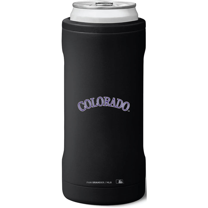 BruMate Slim Insulated Can Cooler with Colorado Rockies Wordmark Logo