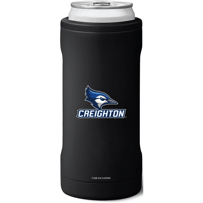 BruMate Slim Insulated Can Cooler with Creighton University Bluejays Secondary Logo