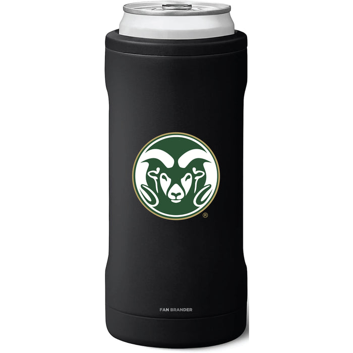 BruMate Slim Insulated Can Cooler with Colorado State Rams Primary Logo