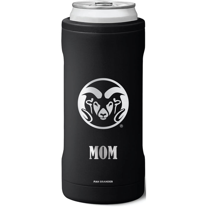 BruMate Slim Insulated Can Cooler with Colorado State Rams Mom Primary Logo