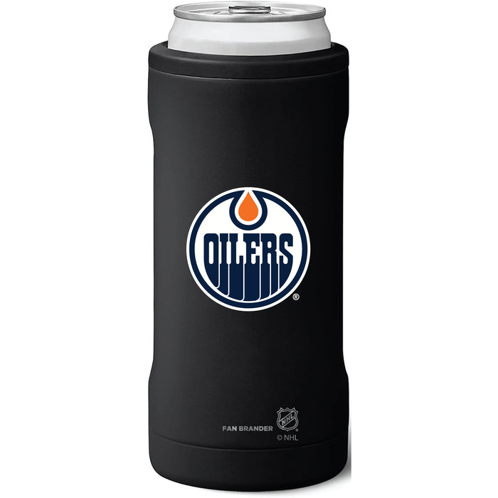 BruMate Slim Insulated Can Cooler with Edmonton Oilers Primary Logo