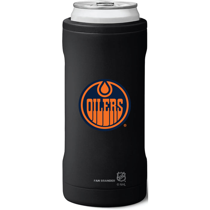 BruMate Slim Insulated Can Cooler with Edmonton Oilers Secondary Logo