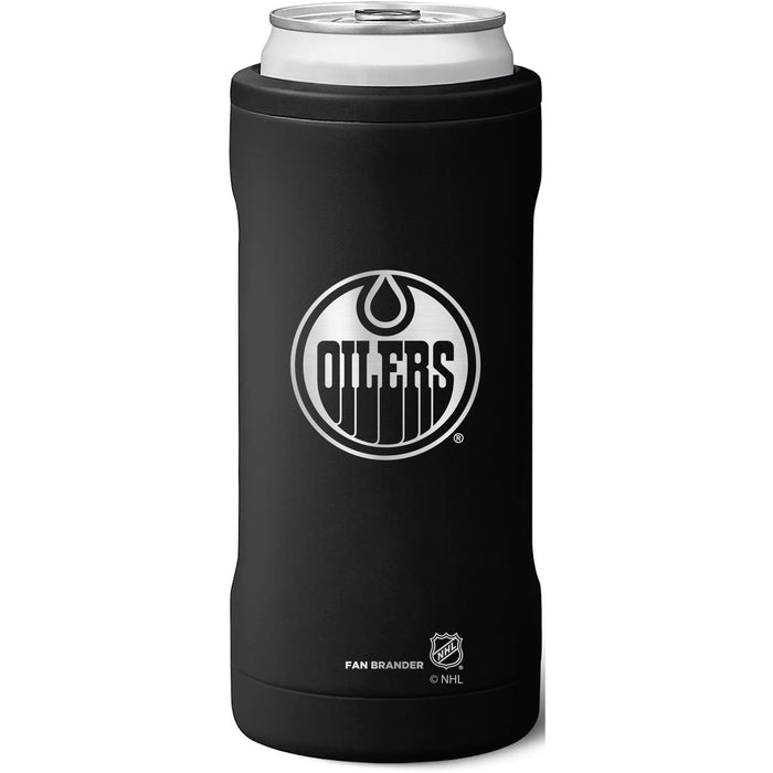 BruMate Slim Insulated Can Cooler with Edmonton Oilers Primary Logo