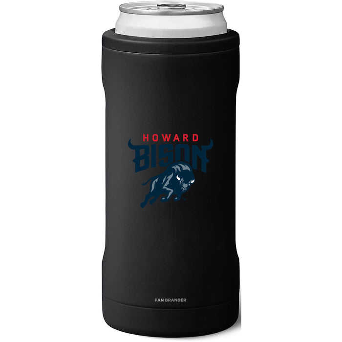 BruMate Slim Insulated Can Cooler with Howard Bison Secondary Logo