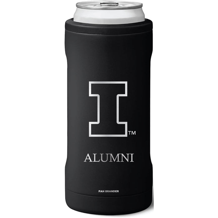 BruMate Slim Insulated Can Cooler with Illinois Fighting Illini Alumni Primary Logo