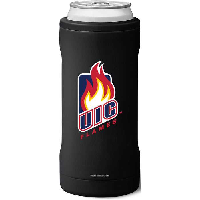 BruMate Slim Insulated Can Cooler with Illinois @ Chicago Flames Primary Logo