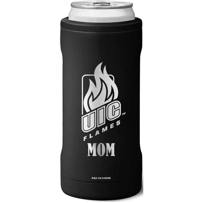 BruMate Slim Insulated Can Cooler with Illinois @ Chicago Flames Mom Primary Logo