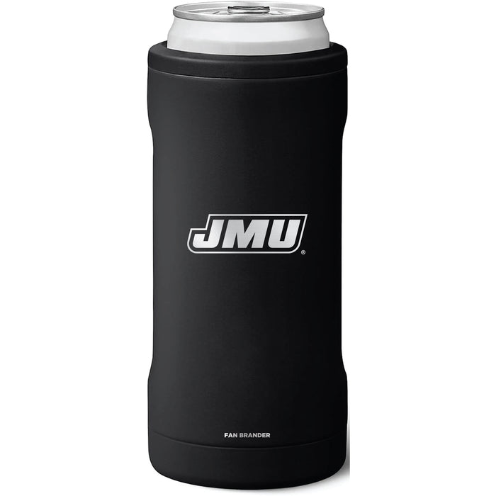 BruMate Slim Insulated Can Cooler with James Madison Dukes Primary Logo
