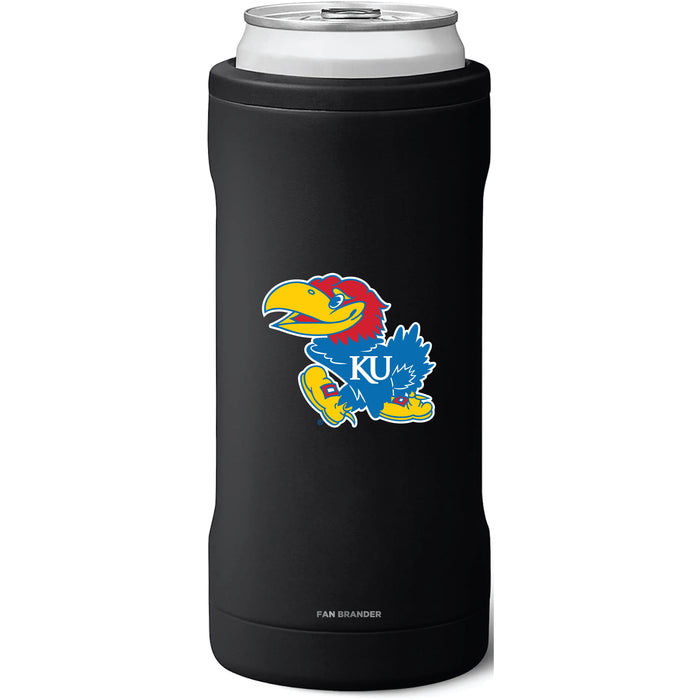 BruMate Slim Insulated Can Cooler with Kansas Jayhawks Primary Logo