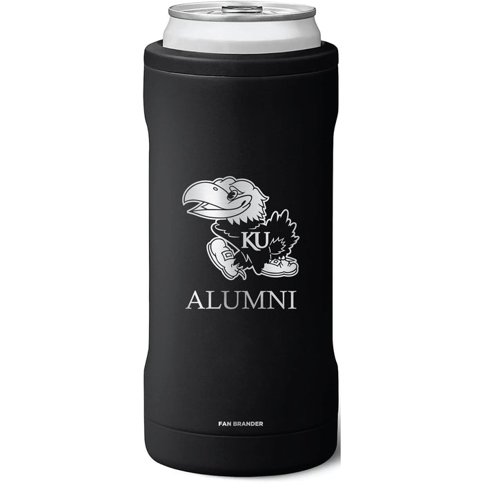 BruMate Slim Insulated Can Cooler with Kansas Jayhawks Alumni Primary Logo