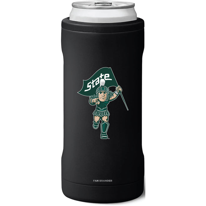 BruMate Slim Insulated Can Cooler with Michigan State Spartans Secondary Logo