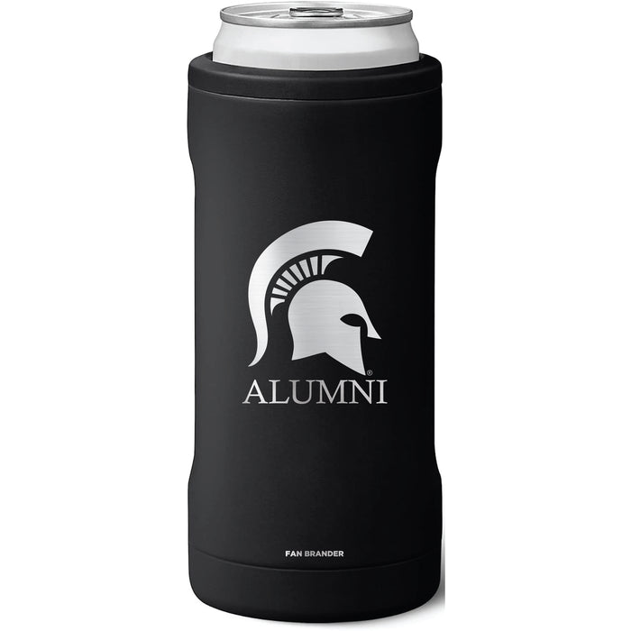 BruMate Slim Insulated Can Cooler with Michigan State Spartans Alumni Primary Logo