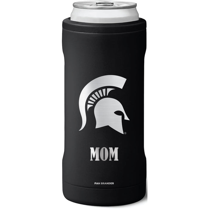 BruMate Slim Insulated Can Cooler with Michigan State Spartans Mom Primary Logo