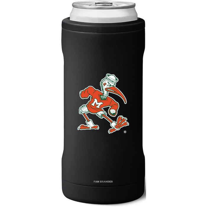 BruMate Slim Insulated Can Cooler with Miami Hurricanes Secondary Logo