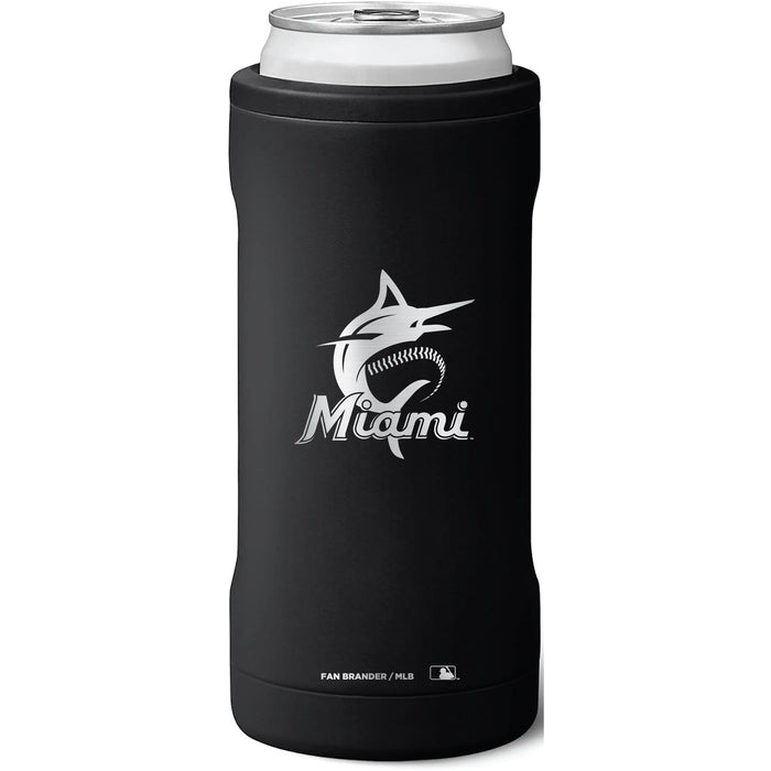 BruMate Slim Insulated Can Cooler with Miami Marlins Primary Logo