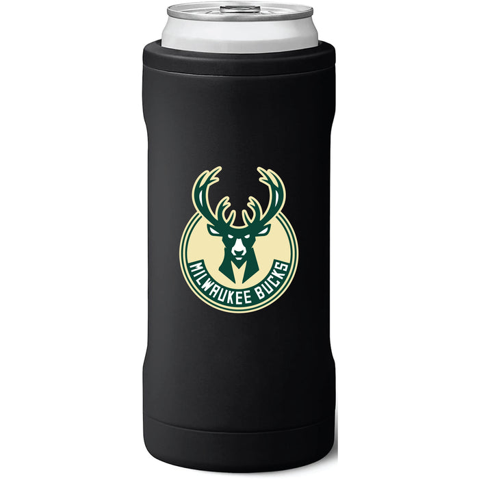 BruMate Slim Insulated Can Cooler with Milwaukee Bucks Primary Logo