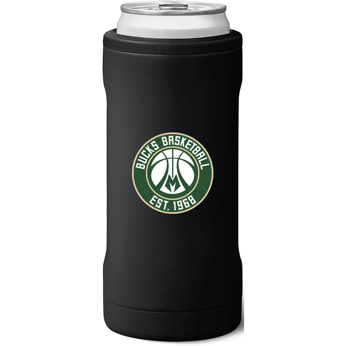 BruMate Slim Insulated Can Cooler with Milwaukee Bucks Secondary Logo