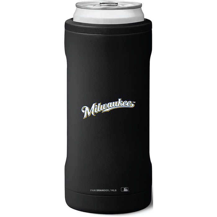 BruMate Slim Insulated Can Cooler with Milwaukee Brewers Wordmark Logo