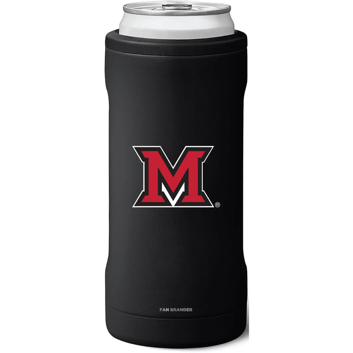 BruMate Slim Insulated Can Cooler with Miami University RedHawks Primary Logo