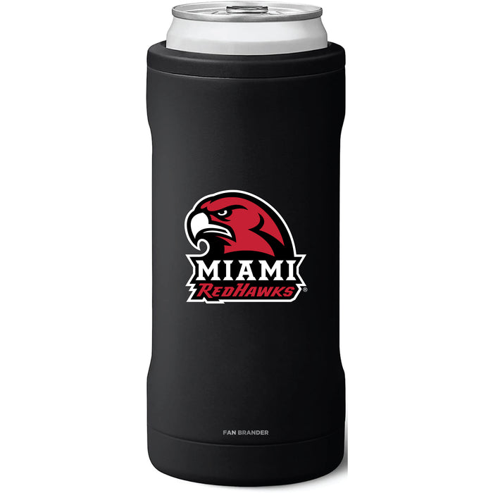 BruMate Slim Insulated Can Cooler with Miami University RedHawks Secondary Logo