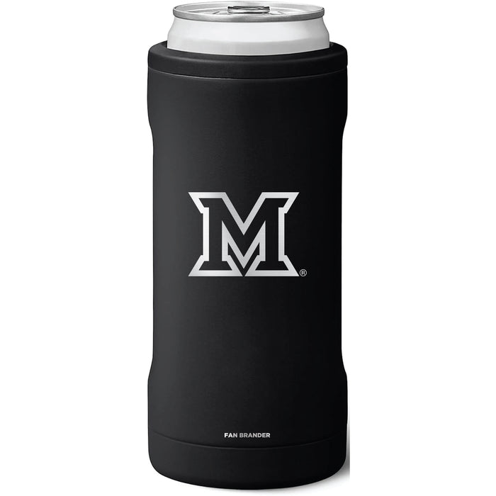 BruMate Slim Insulated Can Cooler with Miami University RedHawks Primary Logo