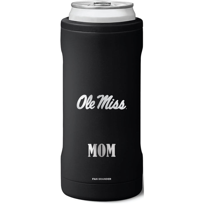 BruMate Slim Insulated Can Cooler with Mississippi Ole Miss Mom Primary Logo