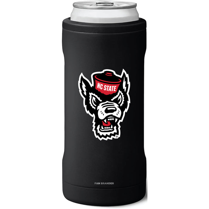 BruMate Slim Insulated Can Cooler with NC State Wolfpack Wolf Head Logo