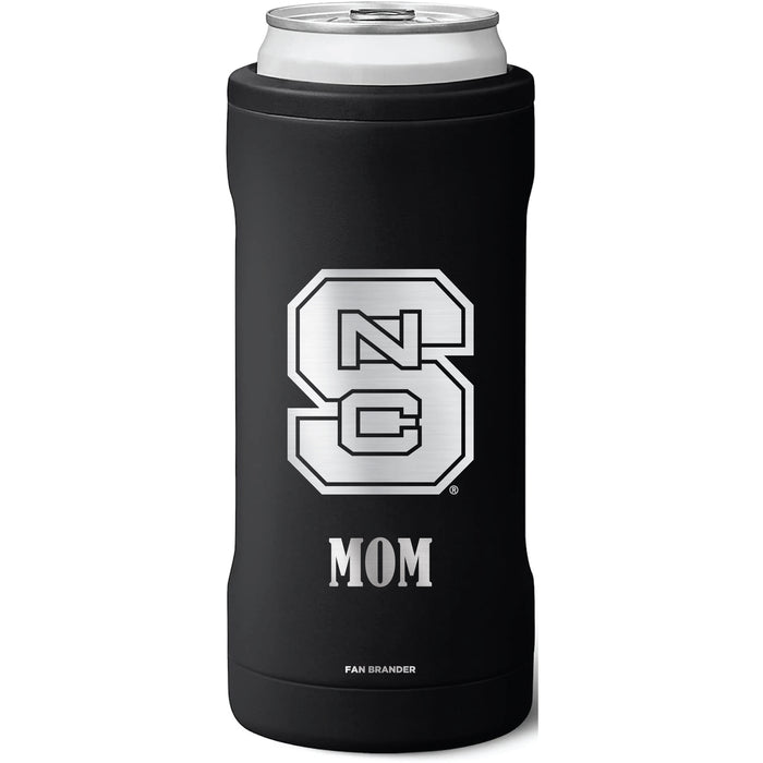 BruMate Slim Insulated Can Cooler with NC State Wolfpack Mom Primary Logo