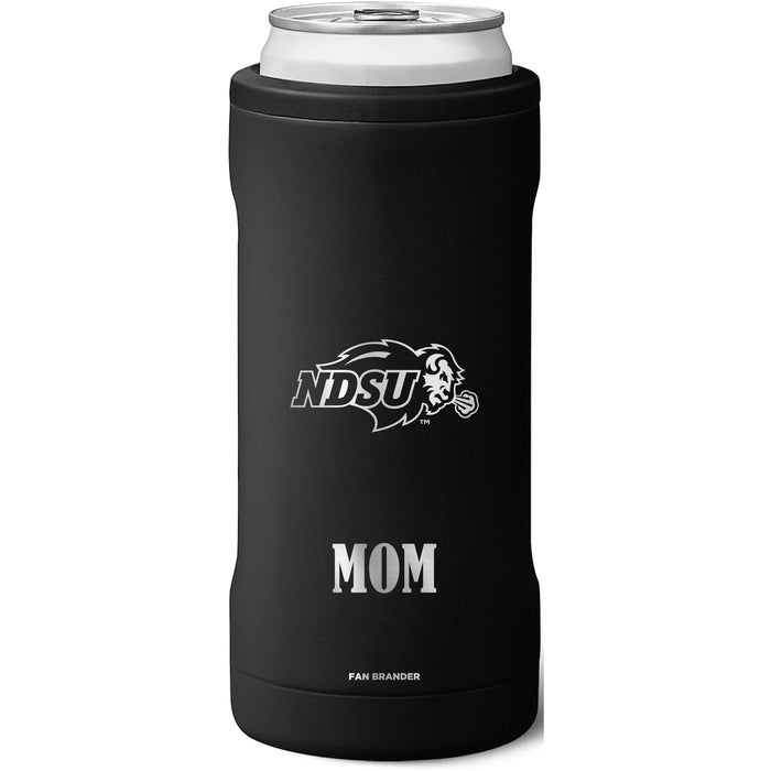 BruMate Slim Insulated Can Cooler with North Dakota State Bison Mom Primary Logo