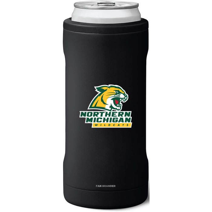 BruMate Slim Insulated Can Cooler with Northern Michigan University Wildcats Primary Logo