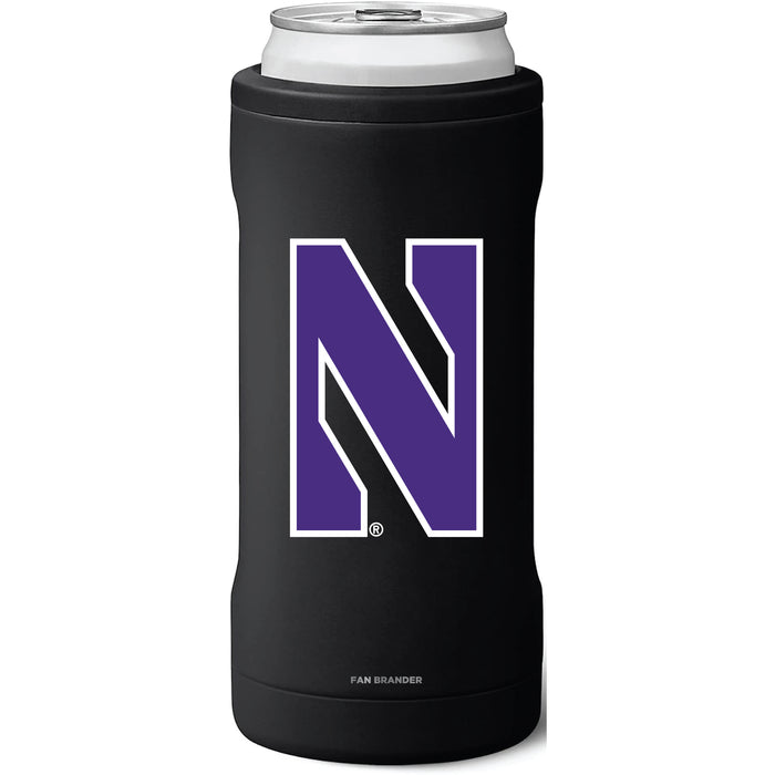 BruMate Slim Insulated Can Cooler with Northwestern Wildcats Primary Logo